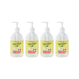 Rebel Green Liquid Hand Soap - Natural Hand Soap Pump Bottles - Bathroom & Kitchen Hand Soap - Hand Wash with Fresh Peppermint & Lemon Scent - (16.9 oz Bottles, 4 Pack)