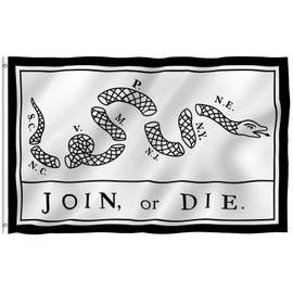 Anley Fly Breeze 3x5 Foot Join Or Die Flag - Vivid Color and Fade proof - Canvas Header and Double Stitched - Rattlesnake Flags Polyester with Brass Grommets 3 X 5 Ft