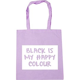 Hippowarehouse Black is my happy colour Tote Shopping Gym Beach Bag 42cm x38cm, 10 litres