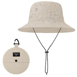 Durio Rain Hat Women's Waterproof Fishing Hat Women Men Fishing Hat Bucket Hat Sun Hat Women Foldable Portable Outdoor Summer Hat, Light khaki