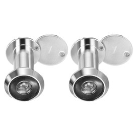 PATIKIL 9/16" Door Viewer Peephole 2Pcs 180-Degree Door Viewer Fits 1-3/8" to 2-3/8" Door Peep Hole with Rotating Privacy Cover for Home Office Hotel, Silver