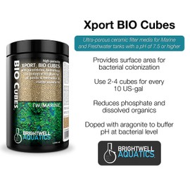 Brightwell Aquatics Xport BIO Cubes - Ultra-porous Biological Filter Media for Filtration in Marine and Freshwater Aquariums