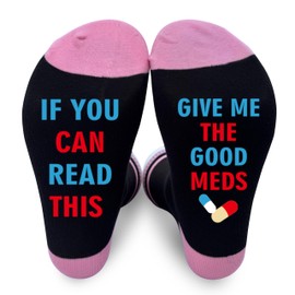 Dhsupfcn If You Can Read This Give Me The Good Meds Socks, Novelty Funny Sock For Patients Senior Citizens Man Women, Recovery After Surgery Mothers Day Christmas Gifts Ideas, One Size Fits Most, A27