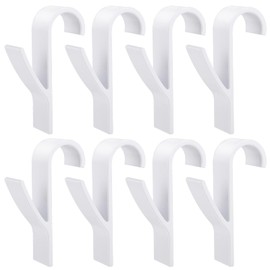 Fentar Pack of 8 Hooks for Round Radiators, Round Radiator Hooks, White Towel Hooks, Towel Holder, Radiator Hooks, Bathrobe Hooks, for All Standard Radiators