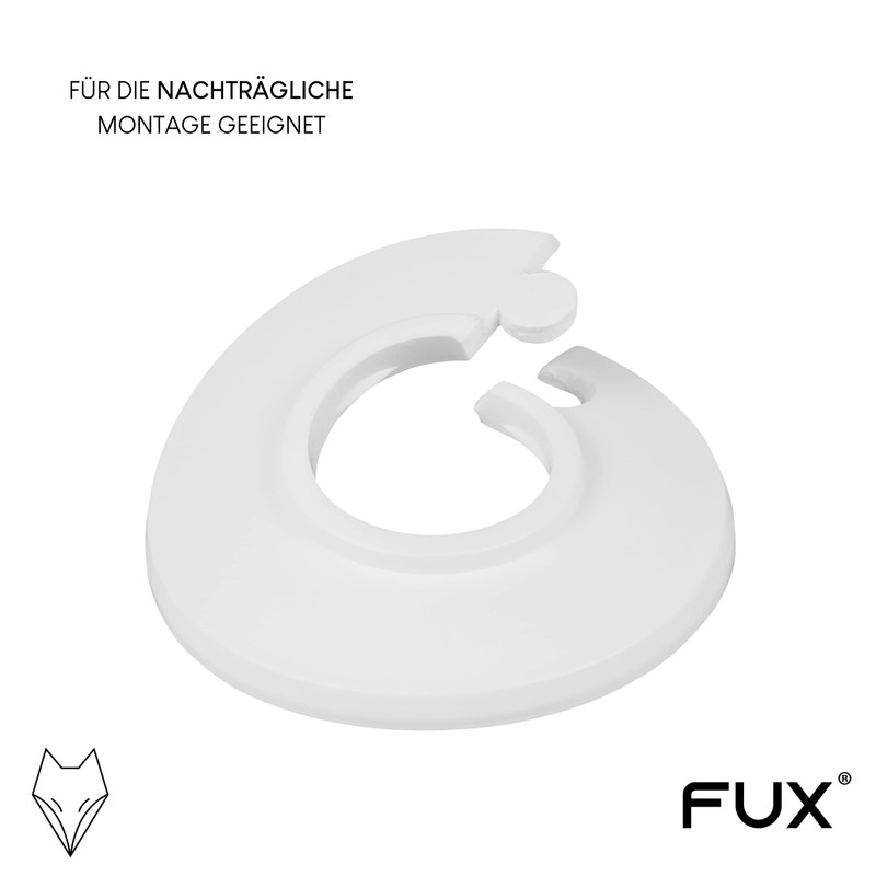 FUX Pack of 2 Single Heating Pipe Rosette 8 mm