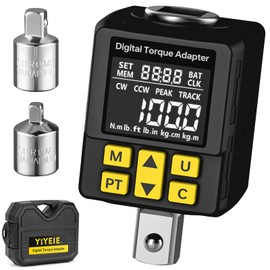 1/2" Drive Digital Torque Adapter, (±1% Accuracy, 5-100Ft-lb), Smart Alert, Torque Wrench Digital Calibration Tool with Color Display, Torque Meter for Auto, Moto& Home Repairs(135N.m)