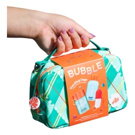 Bubble Dazzling Days Kit Rutina Facial 3 Pasos Con Cosmetiquera Skincare Limpieza Hidratacion Serum Crema Glow Set Regalo Viaje Mini Talla Piel Joven Suave Rostro Cuidado Diario Belleza Fresca Juvenil
