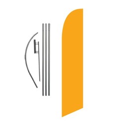 Solid Golden Yellow Advertising Feather Banner Swooper Flag Sign with Flag Pole Kit and Ground Stake