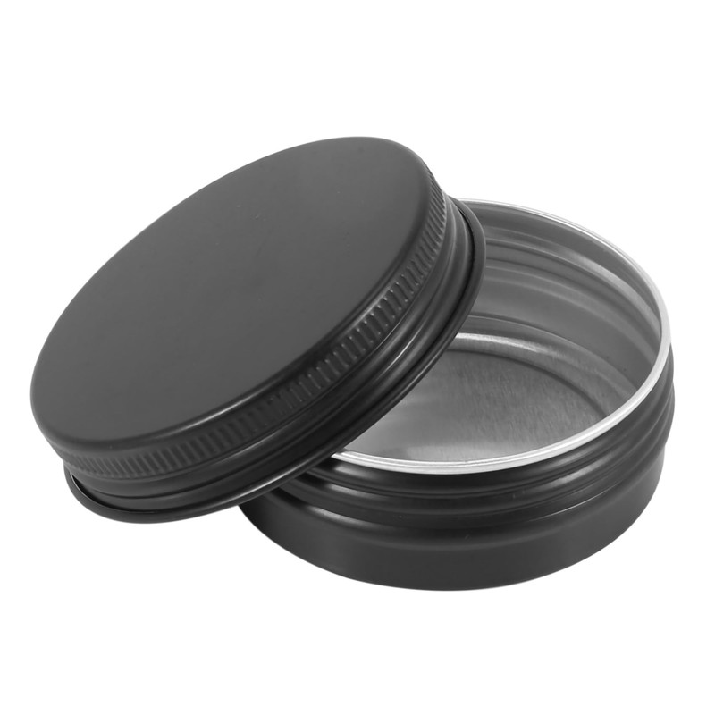 72Pcs 1Oz Black Aluminum Tin Jars Round Screw Lid Containers