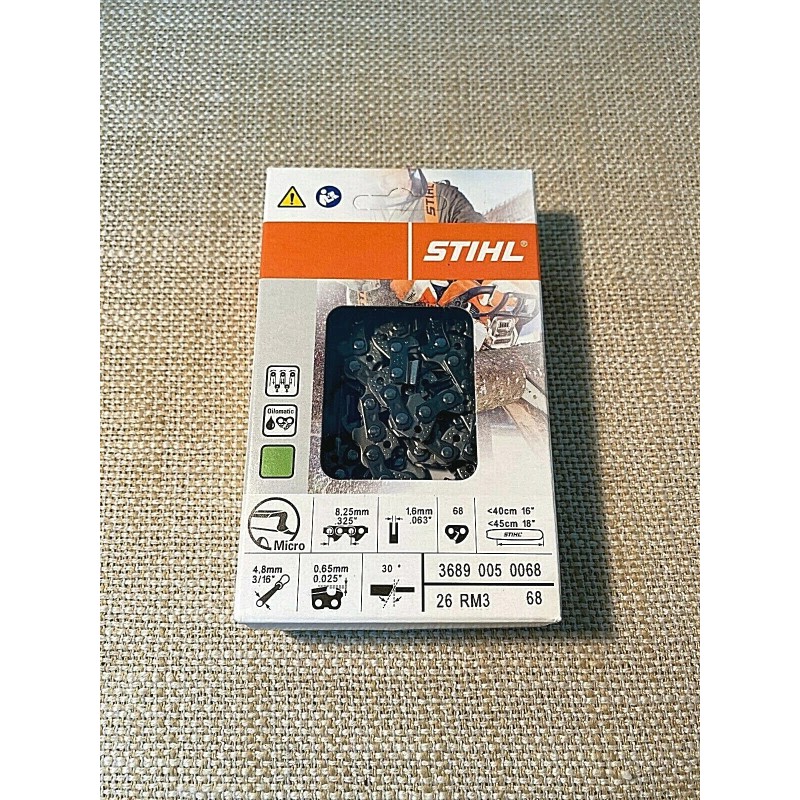 For STIHL Stihl 3689 005 0068 Chain 26RM3 68 .325
