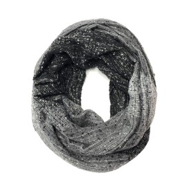 Bowbear Womens Tricolor Winter Knit Infinity Scarf, Grays