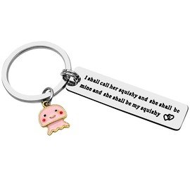 Funny Jellyfish Keychain for Women , I Shall Call Him Squishy and She Shall Be Mine Key chain Jellyfish Quote Jewelry Gift for Her Bestie BBF Best Friends Sisters Wedding Friendship Jewelry