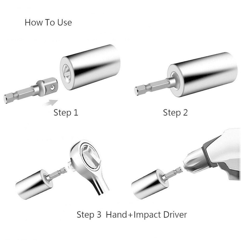 BE-TOOL Socket Wrench Universal Socket Set Drill Adapter Self Adjusting
