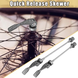 X AUTOHAUX 2pcs Bicycle Mountain Bike Wheel Front Rear Quick Release Lever Skewer Axle Wheel Hub Titanium Tone