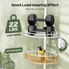 HAMITOR Corner Shower Caddy Tension Pole: Rustproof Bathroom Organizer Shelves