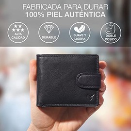 Carteras para Hombre Piel - Monedero con Estilo - Cartera Hombre Hecha a Mano Cuero Auténtico - Billeteras con RFID - La Cartera Cómoda - Wallets for Men - Regalos Originales.