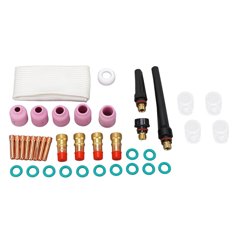 38Pcs TIG Welding Accessory Set Ceramic Nozzle Glass Cup Connector
