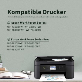 Greenjob 405XL Multipack for Epson 405 XL Printer Cartridges Compatible with Epson Workforce Pro WF-3820 WF-3825 WF-4820 WF-4825 WF-4830 WF-7830 WF-7835 WF-7840 (1 Black, 1 Cyan, 1 Magenta, 1 Yellow)