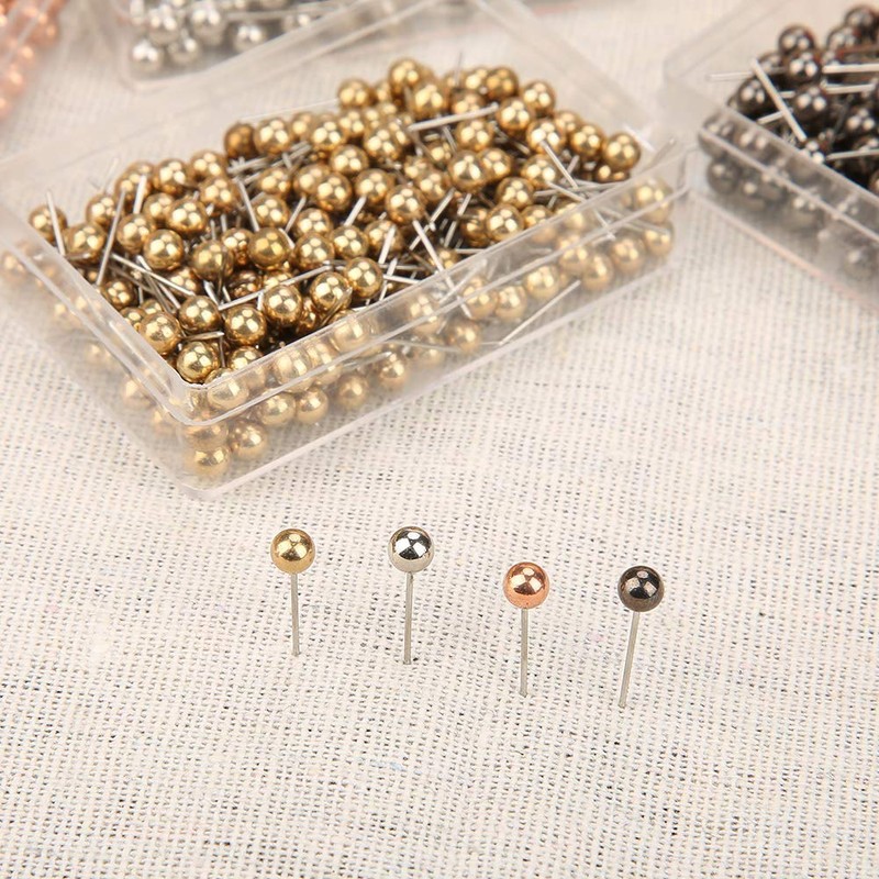 Pin Pins, 800 Pieces, Round Head, Plastic Pins, Straight, Pearl