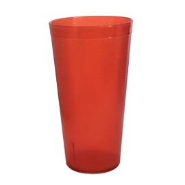 Party Outlaw Orange Plastic Cup Tumblers 6 Pc 20oz Lightweight, Heavy Duty Stackable Cafe Style Plastic Glasses. Reusable & Dishwasher Safe Ice Tea & Water Cups