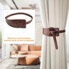 Leather Curtain Tie Backs, 4 Piece Minimalist Leather Drapery Tiebacks,