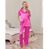 Ekouaer Women's Silk Pajamas Set Short Sleeve Satin Pjs 2
