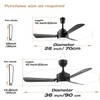 lbvuer Small Ceiling Fans with Lights,28" Plug in Ceiling Fan