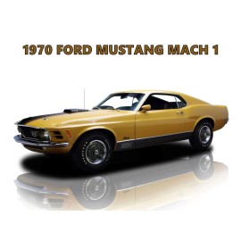 1970 Ford Mustang Mach 1 NEW Metal Sign: Original Look in Gold & Black
