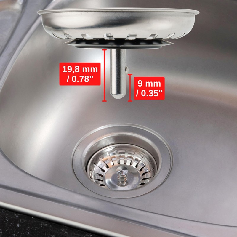 Sink Strainer Basket, 1 Pack, Diameter 82 mm Strainer Basket,