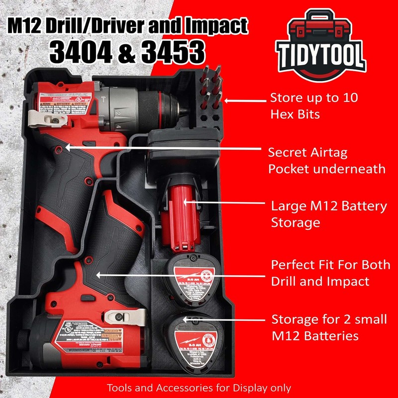TidyTool Liner for M12 Fuel Drill Driver Impact and Milwaukee