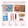 Kit De Maquillaje Cosmetiquera H Brochas Sombras Gloss Blush