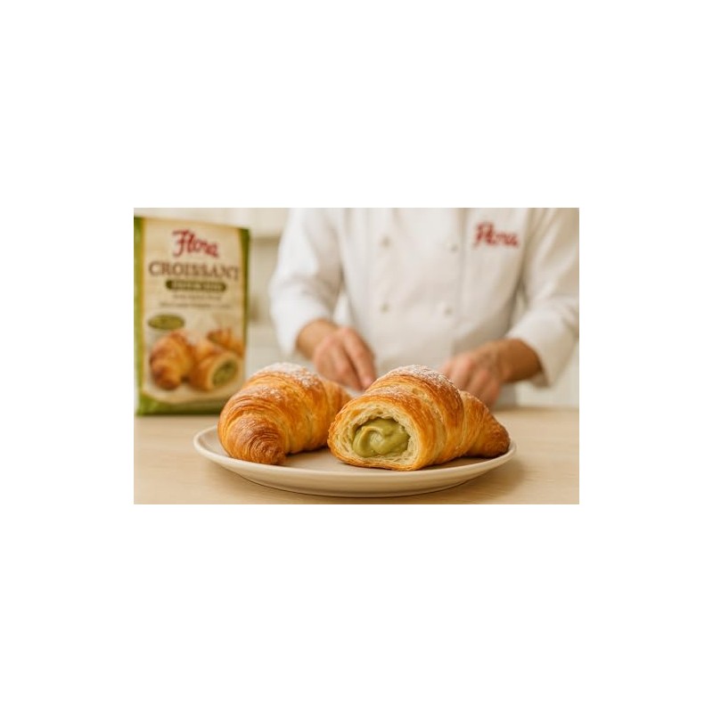 Flora Imported Italian Croissant Pistachio – Sweet Pastry Filled with