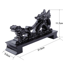 Tyenaza Sword Holder Wakizashi Katana Stan Chinese Dragon Shaped Small Size Table Display Black Solid Wood Resin Crafts Home Ornament Supplies