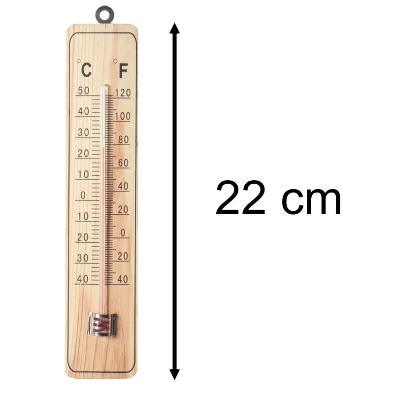 Wooden Wall-Mounted Garden Thermometer | Indoor & Outdoor Patio Thermometer