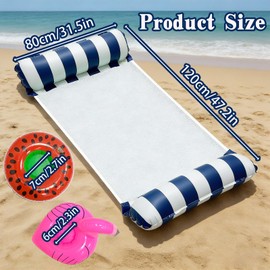 2 Pack Pool Inflatables for Adults, 4-in-1 Inflatable Pool Floats