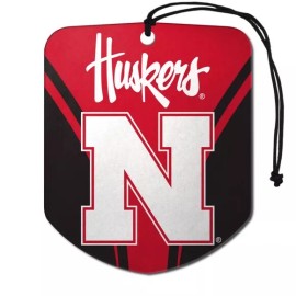 FANMATS 2pk University of Nebraska Huskers Logo Paper Hanging Car Air Freshener Perfume