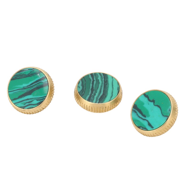 3 Pcs Trumpet Valve Cap Embedded Green Standard Metal Finger