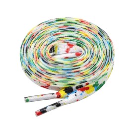 BGXW Thin Flat Leopard Cow Print Shoelaces Camouflage Shoe Laces Shoestring 1 Pair 47 Inch (Color Neon splash)