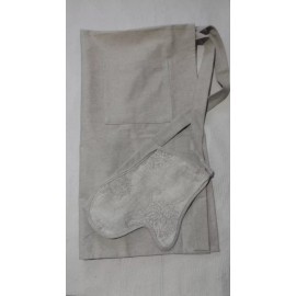 Pure Kitchen apron with a pocket & mitten for handling utensils (100% Linen)