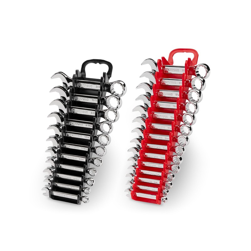 TEKTON Stubby Combination Wrench Set with Holders, 25-Piece (1/4-3/4 in.,