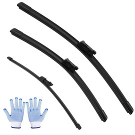 Set of 3 wiper blades, windscreen wiper blades front, rear set car windscreen wipers, wiper blades set, windscreen wipers front and rear compatible, rear wiper front and rear