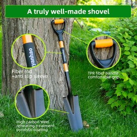 Spade Shovel,Transplanting Spade，Drain Spade,Spade Shovels for Digging,Sharp Shooter Shovel or Spade, D-Grip,Fiberglass Handle Heavy Duty (Drain Spade)
