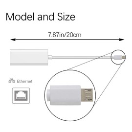Micro USB to RJ45 Ethernet Adapter for Android Tablets, Windows Tablet Computer, Google Nexus Player, Dell Venue Pro 8 Tablet, Raspberry Pi Zero, HP Stream 7,Wired LAN Connection