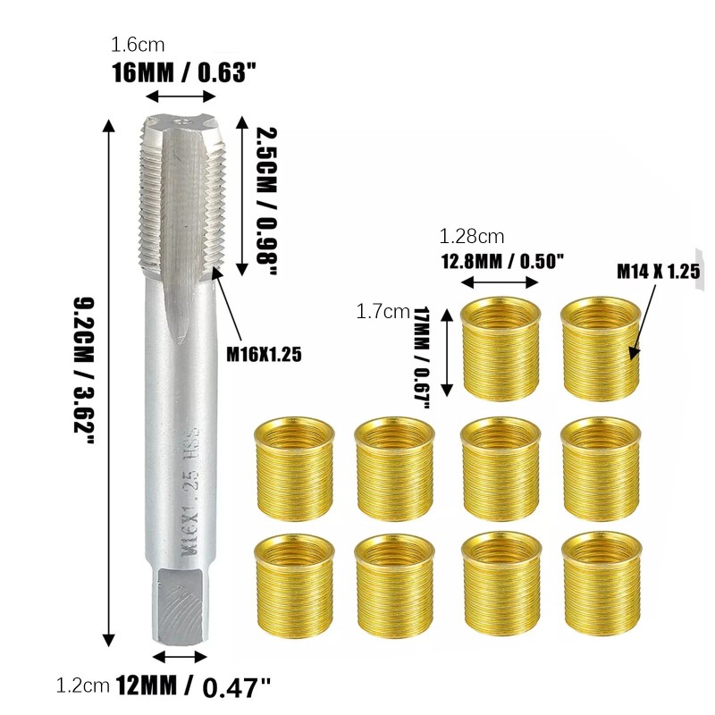 Unbranded 11PCS New Universal Spark Plug Thread Repair Tools Kit