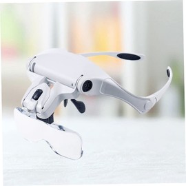 PACKOVE LED Magnifying Glasses with Light Wearable Headband Design Replaceable Lenses Compact Magnifier for Close Inspection for Crafts and Hobbies