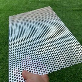 Aluminum Perforated Metal Sheets 16"x10" 16 Gauge Expanded Metal Mesh Aluminum Opening 1/5" 0.2 inch (About 5 mm) Perforated Steel Sheet Aluminum Mesh Screen Decorative Metal Mesh