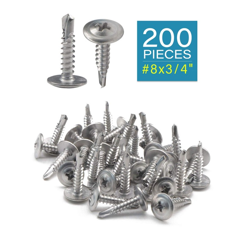 IMScrews 200pcs #8 x 3/4" Self Drilling Truss Head Screws
