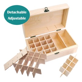 Gracelaza 36 Slots Wooden Essential Oil Organizer - Holds 5 10 15 ml Aromatherapy Bottles - Ideal Travel Storage Case Display Presentations Containers Box #2