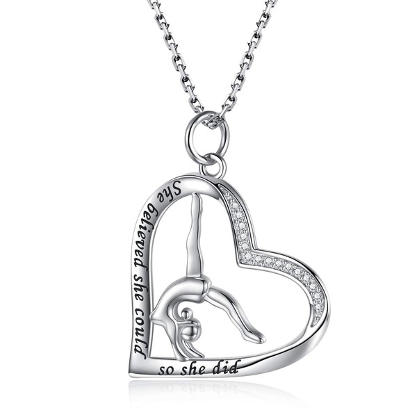 Gymnastics Gifts Gymnast Necklace 925 Sterling Silver Team USA Gymnastics