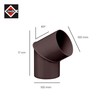 Inefa Pipe DN 100, 60 °, plastic, Rain Gutter Dark